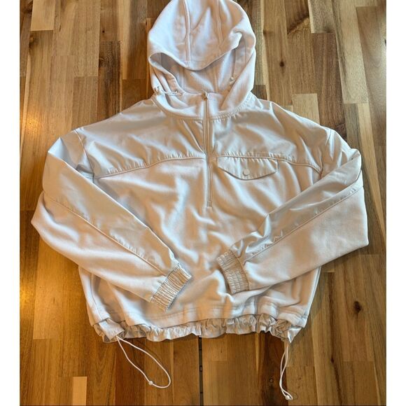 Athleta Zion Microfleece 1/2 Zip Top, Pearl White - Picture 2 of 5